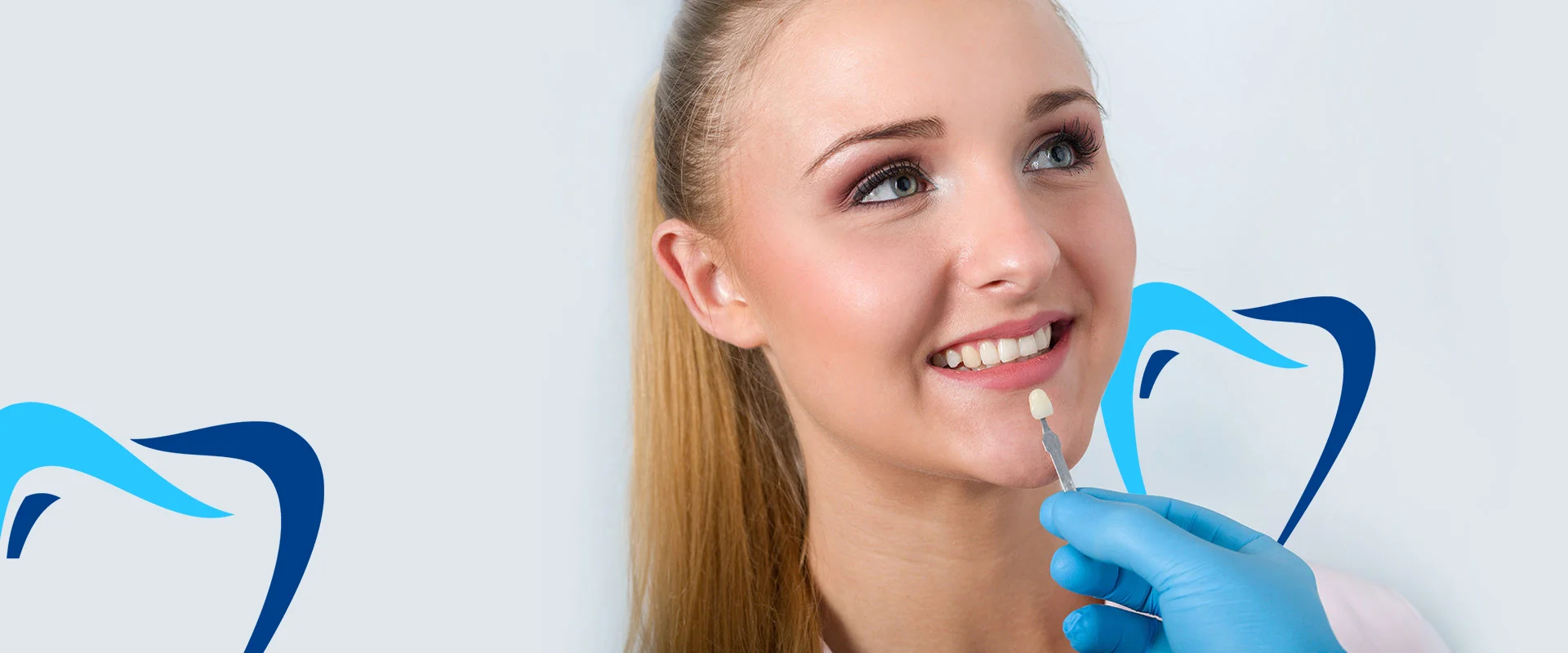 Banner of girl with porcelain veneer